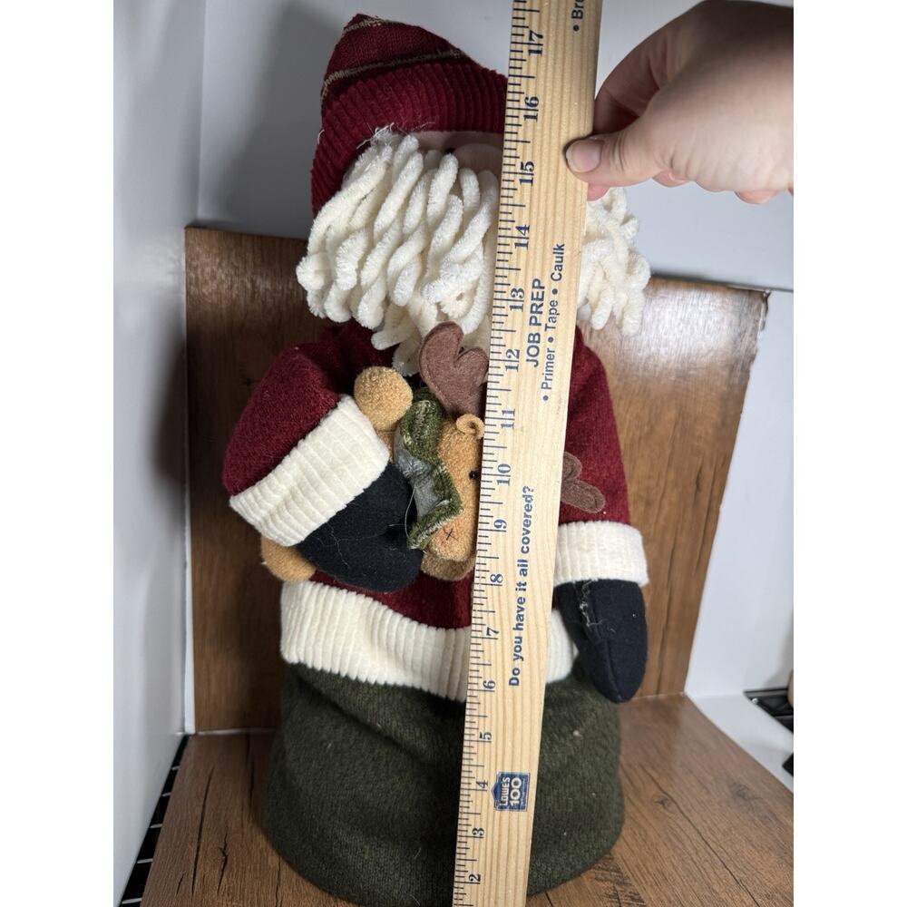 Christmas Santa Claus Weighted,Stuffed Cloth Plush Figurine Decoration 17 in - Picture 4 of 5